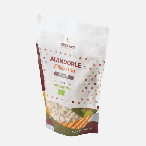 Confezione da 500 g di Mandorle di Toritto Bio 100% Filippo Cea – Pelate