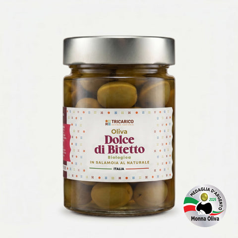 Vasetto di Olive Dolci di Bitetto biologiche con riconoscimento Monna Oliva