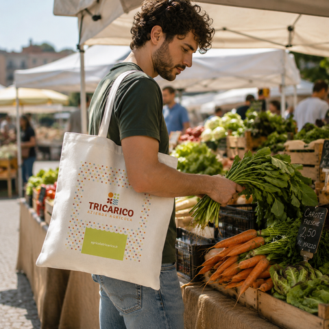 Tote Bag Tricarico in tela canvas