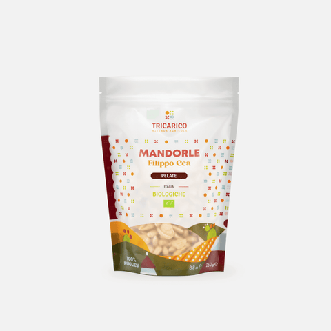 Confezione da 250 g di Mandorle di Toritto Bio 100% Filippo Cea – Pelate