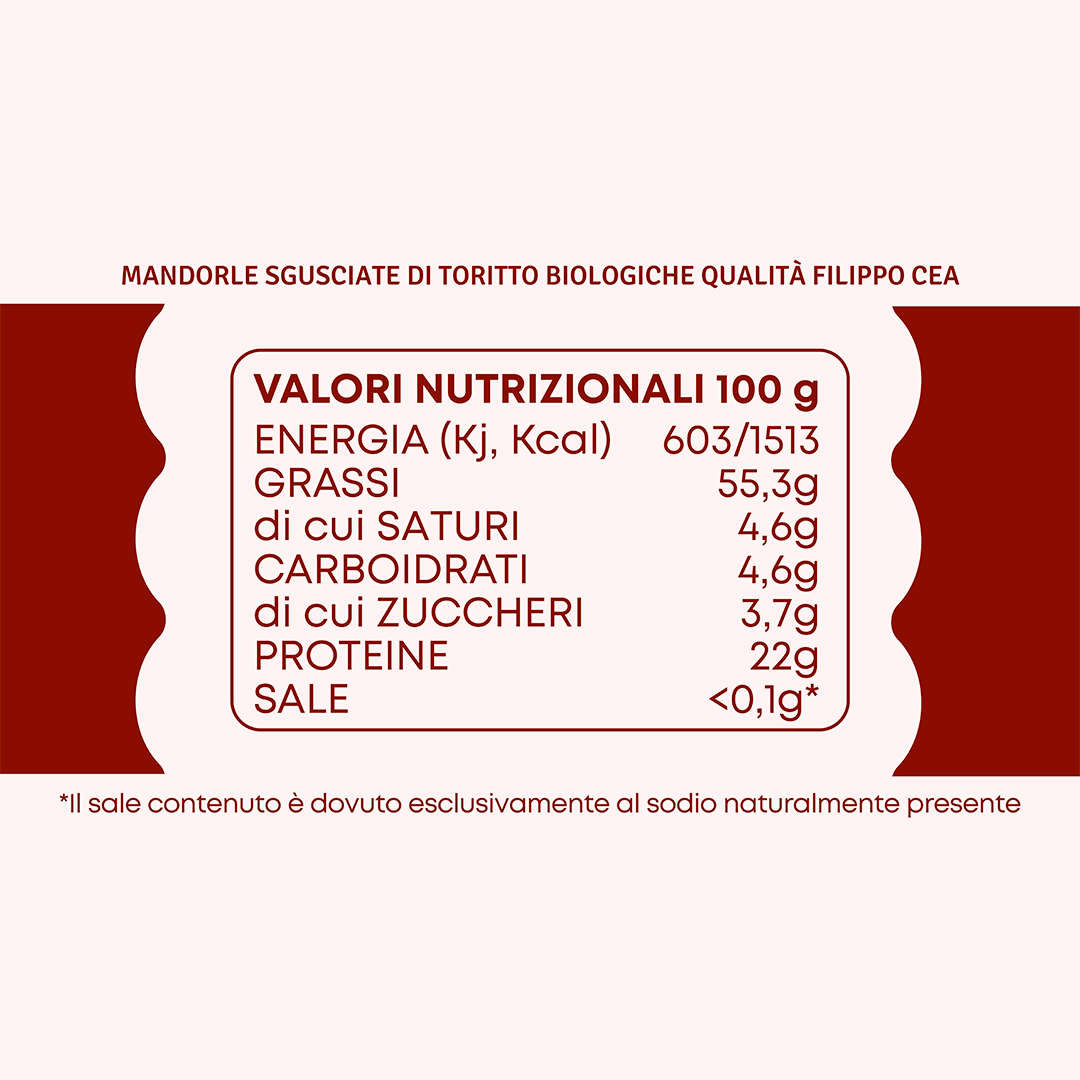 Amandes décortiquées biologiques Toritto Filippo Cea - récolte 2024